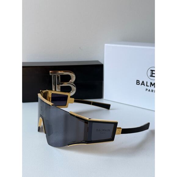 NEW Balmain BPS138-A Black Mask Fleche Sunglasses $1260 - Picture 3 of 10